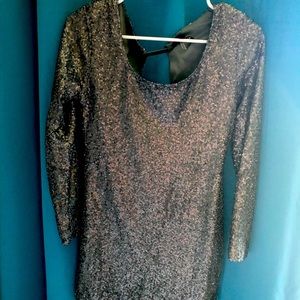 Sparkle dress in gray/silver hue from Runway Paris, size small